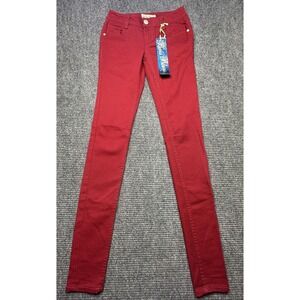 Paris Blues Super Skinny Jeans Juniors 1 Red Extra Slim‎ Stretch Denim Pants